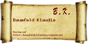 Baumfeld Klaudia névjegykártya
